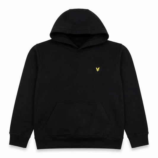 Lyle & Scott Boys Black 12-13 Years Pullover Logo Hoodie Cotton