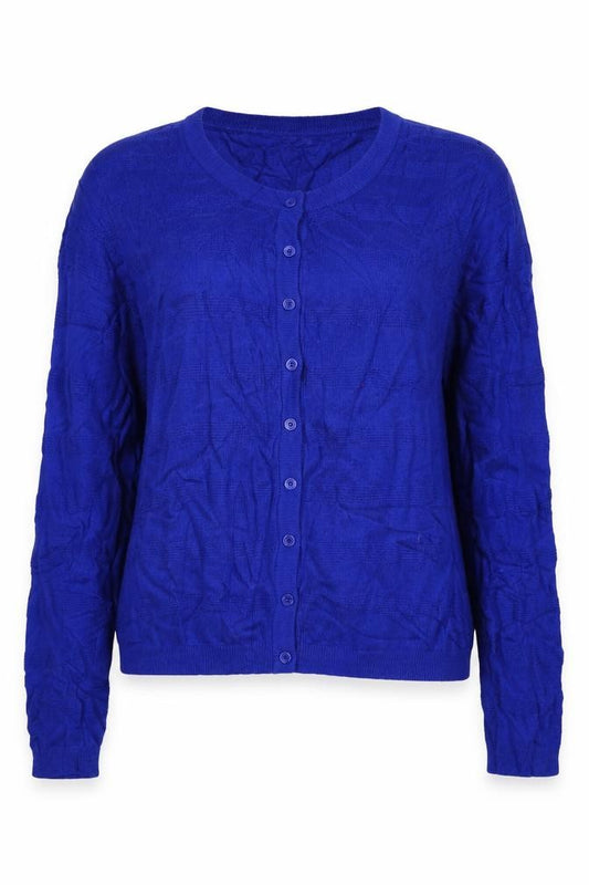 Dickins & Jones Women’s Blue L V-Neck Button Knit Cardigan