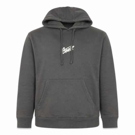 Pull&Bear Men’s Grey M Pullover Hoodie Logo Graphic Fleece
