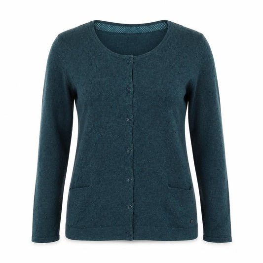 White Stuff Women’s Green Cotton V-Neck Button Cardigan Size 8