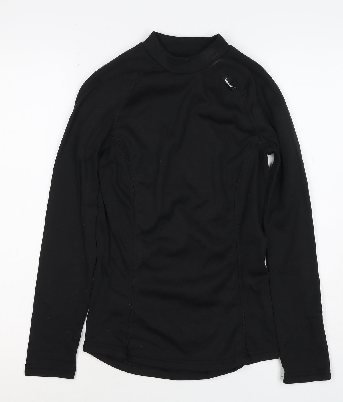 Wedze Women’s Black Size 12 Stretch Ski Base Layer Long Sleeve Top