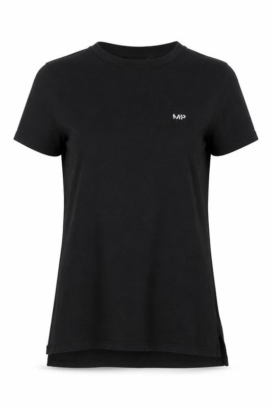 MP Women’s Black XS Slim Fit Embroidered Crew Neck T-Shirt