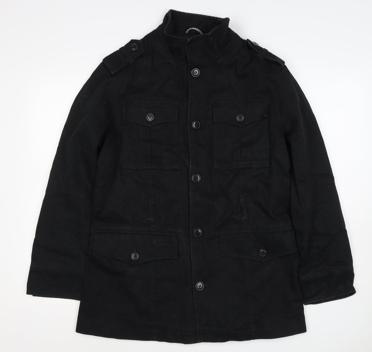 Burton Men’s Black M Military Field Jacket Buttoned Cotton