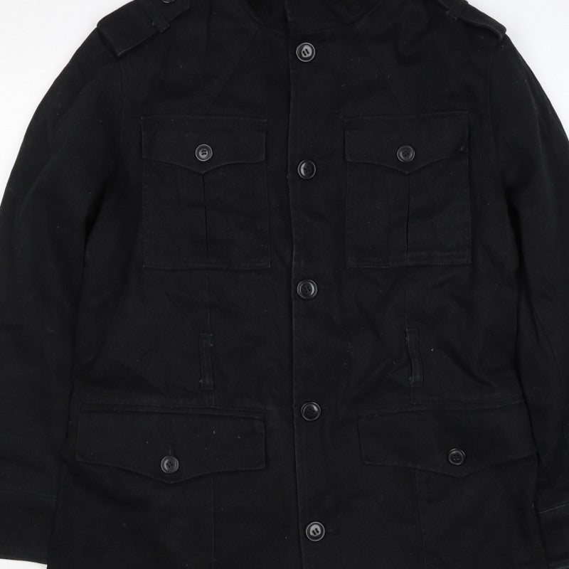 Burton Men’s Black M Military Field Jacket Buttoned Cotton
