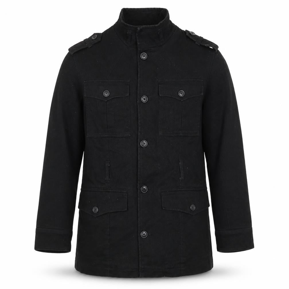 Burton Men’s Black M Military Field Jacket Buttoned Cotton