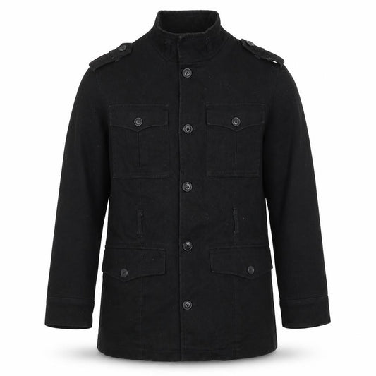 Burton Men’s Black M Military Field Jacket Buttoned Cotton