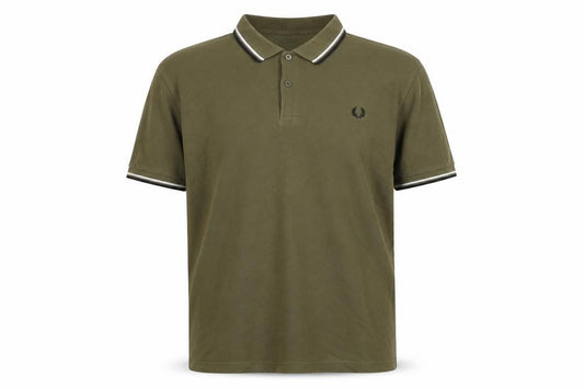 Fred Perry Men's Green XXL Logo Piqué Polo Shirt