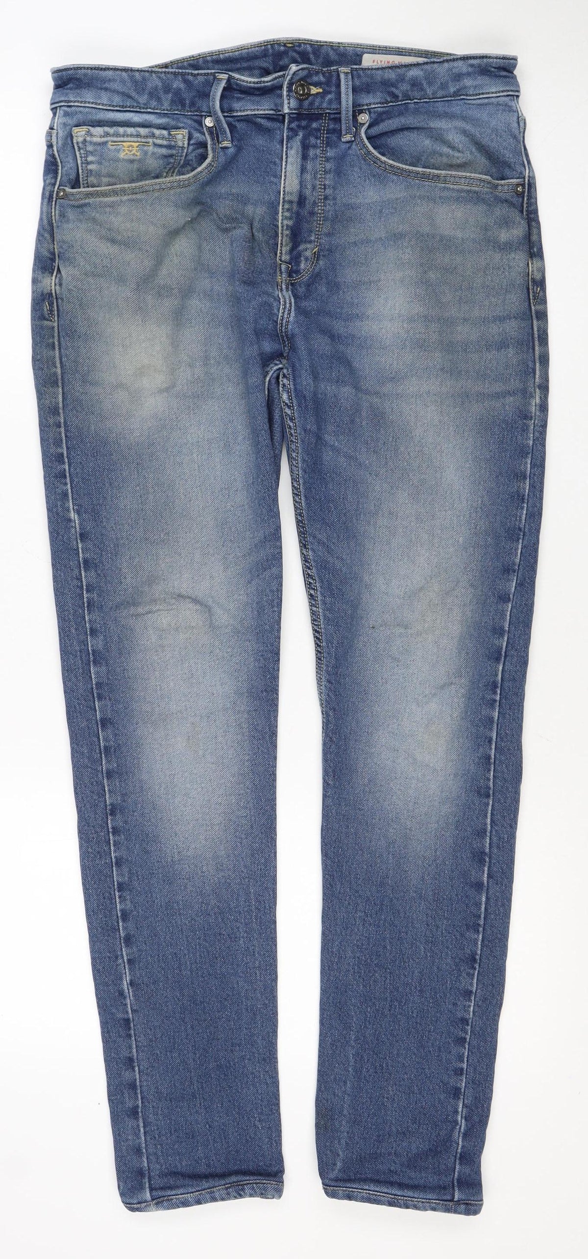 Flying Machine Men’s Blue W34 Straight Stretch Jeans