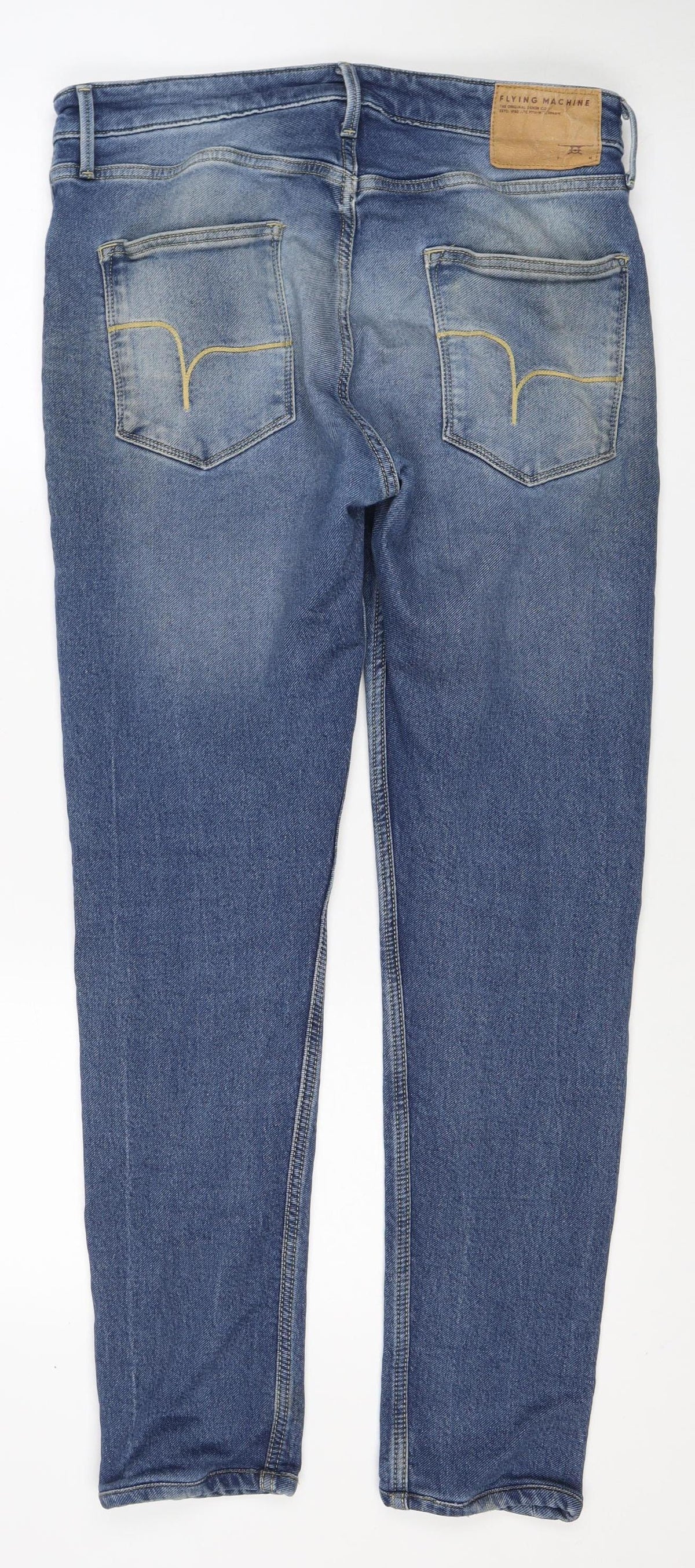 Flying Machine Men’s Blue W34 Straight Stretch Jeans