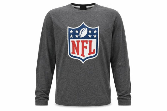 Primark Men’s Grey M NFL Logo Graphic Long Sleeve Crew Neck T-Shirt