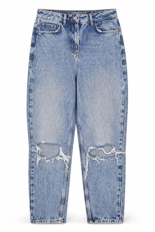 Next Women’s Blue UK 10 High Rise Mom Distressed Denim Jeans