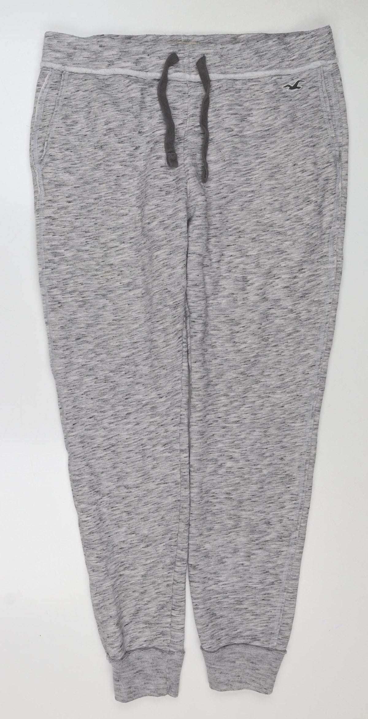 Hollister Men Grey M Fleece Jogger Sweatpants Drawstring Tapered