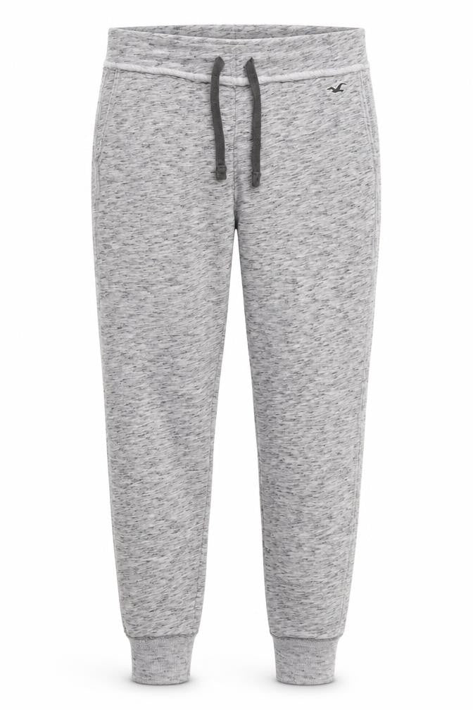 Hollister Men Grey M Fleece Jogger Sweatpants Drawstring Tapered
