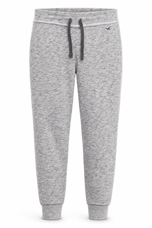 Hollister Men Grey M Fleece Jogger Sweatpants Drawstring Tapered