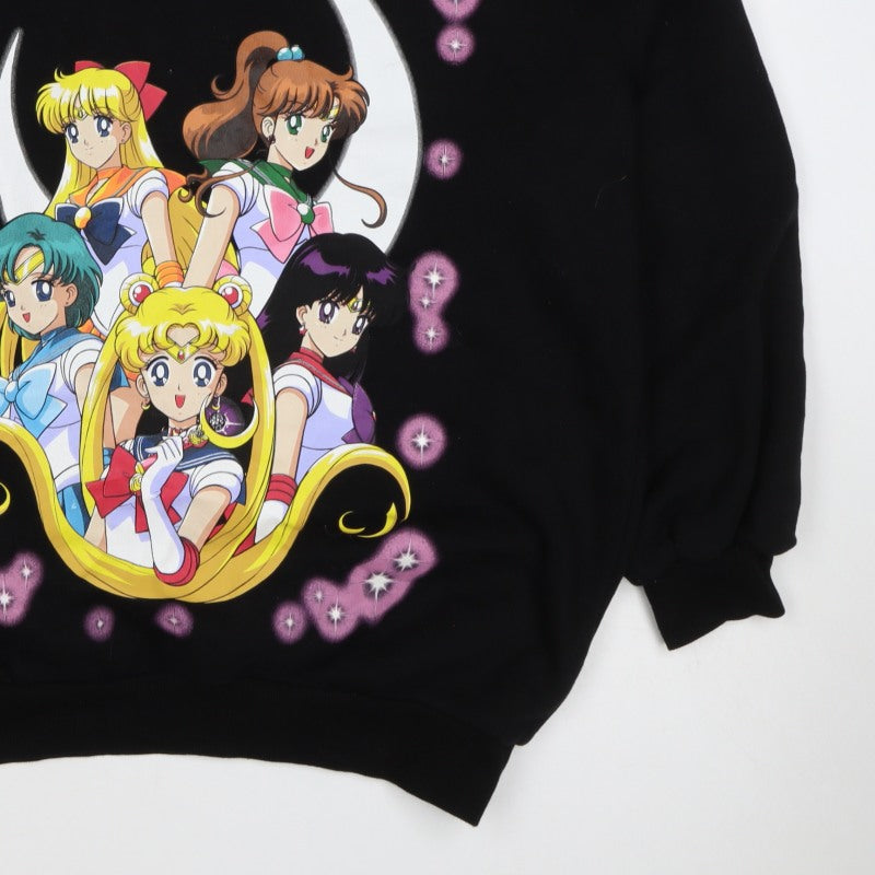 Bershka Women Black UK 8 Sailor Moon Anime Graphic Pullover Sweatshirt