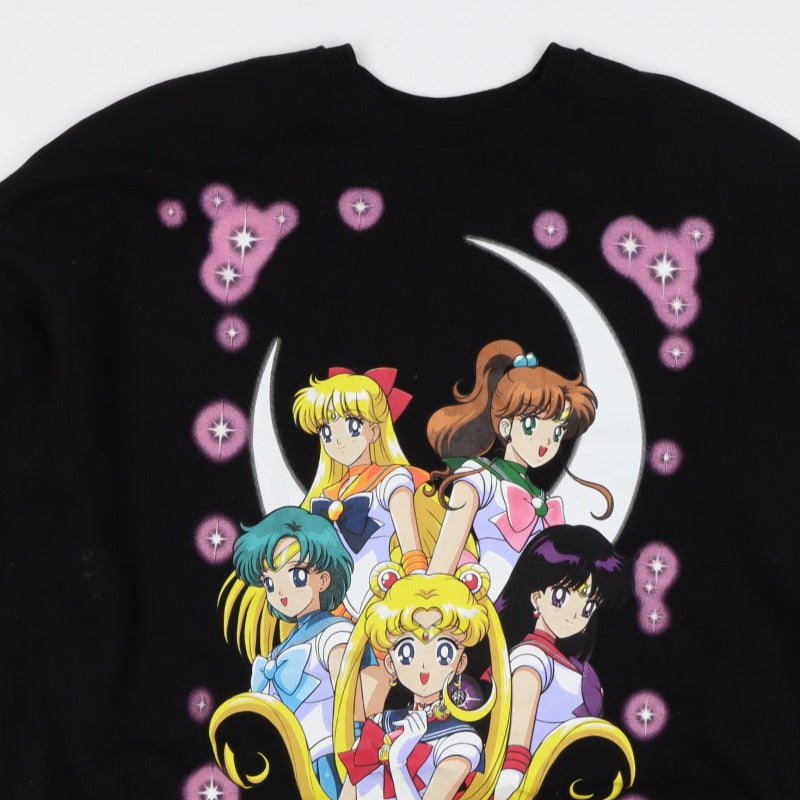 Bershka Women Black UK 8 Sailor Moon Anime Graphic Pullover Sweatshirt