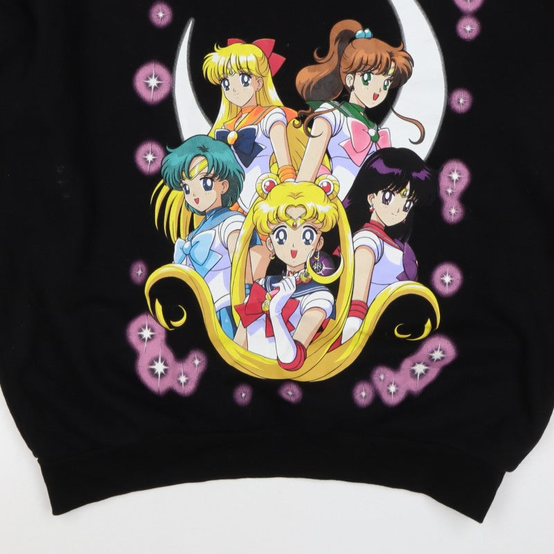 Bershka Women Black UK 8 Sailor Moon Anime Graphic Pullover Sweatshirt