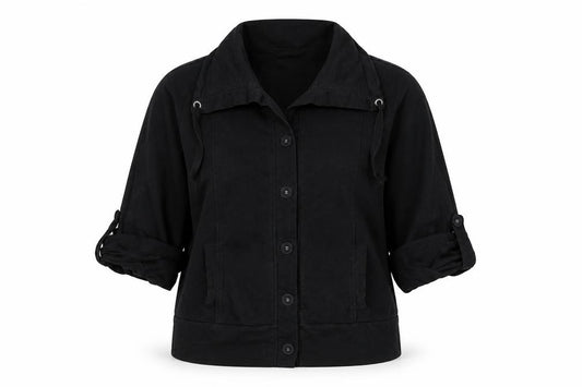 Rogers + Rogers Women's Black Size 10 Hooded Cotton Utility Jacket