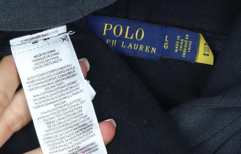 Polo Ralph Lauren Teens Black L Pullover Hoodie Logo