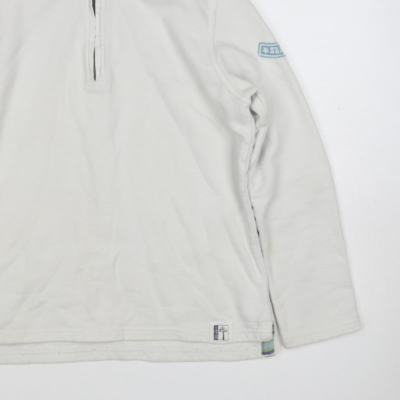 Seasalt Teens White Size 10 Organic Cotton 1/4 Zip Pullover Sweatshirt