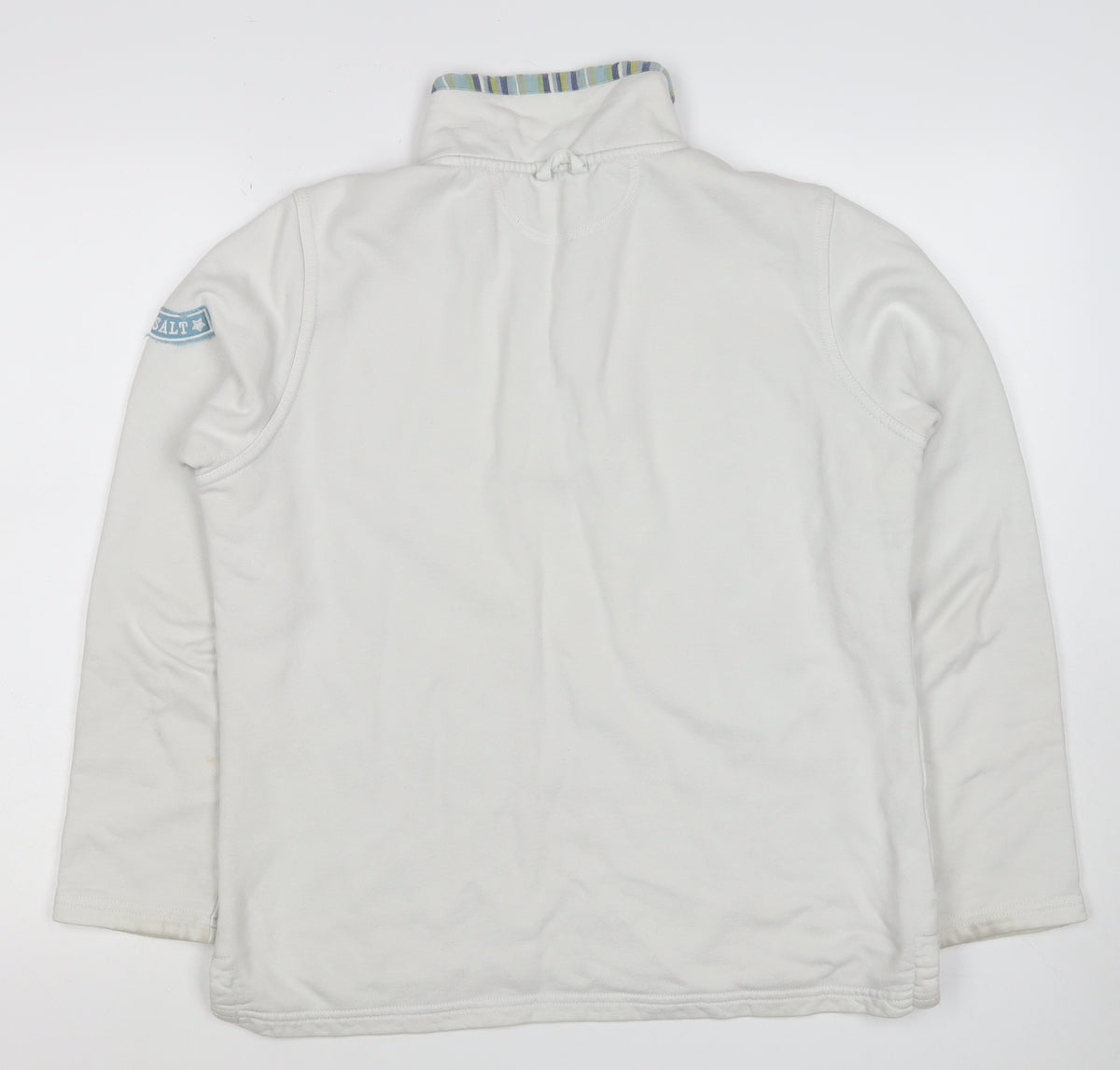 Seasalt Teens White Size 10 Organic Cotton 1/4 Zip Pullover Sweatshirt
