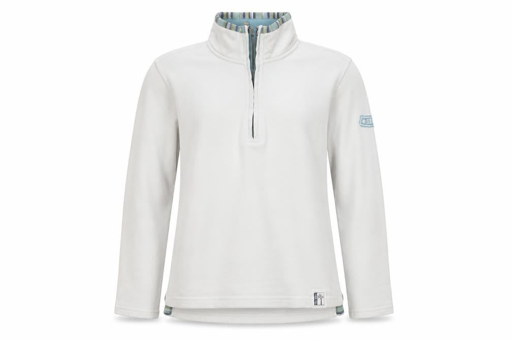 Seasalt Teens White Size 10 Organic Cotton 1/4 Zip Pullover Sweatshirt