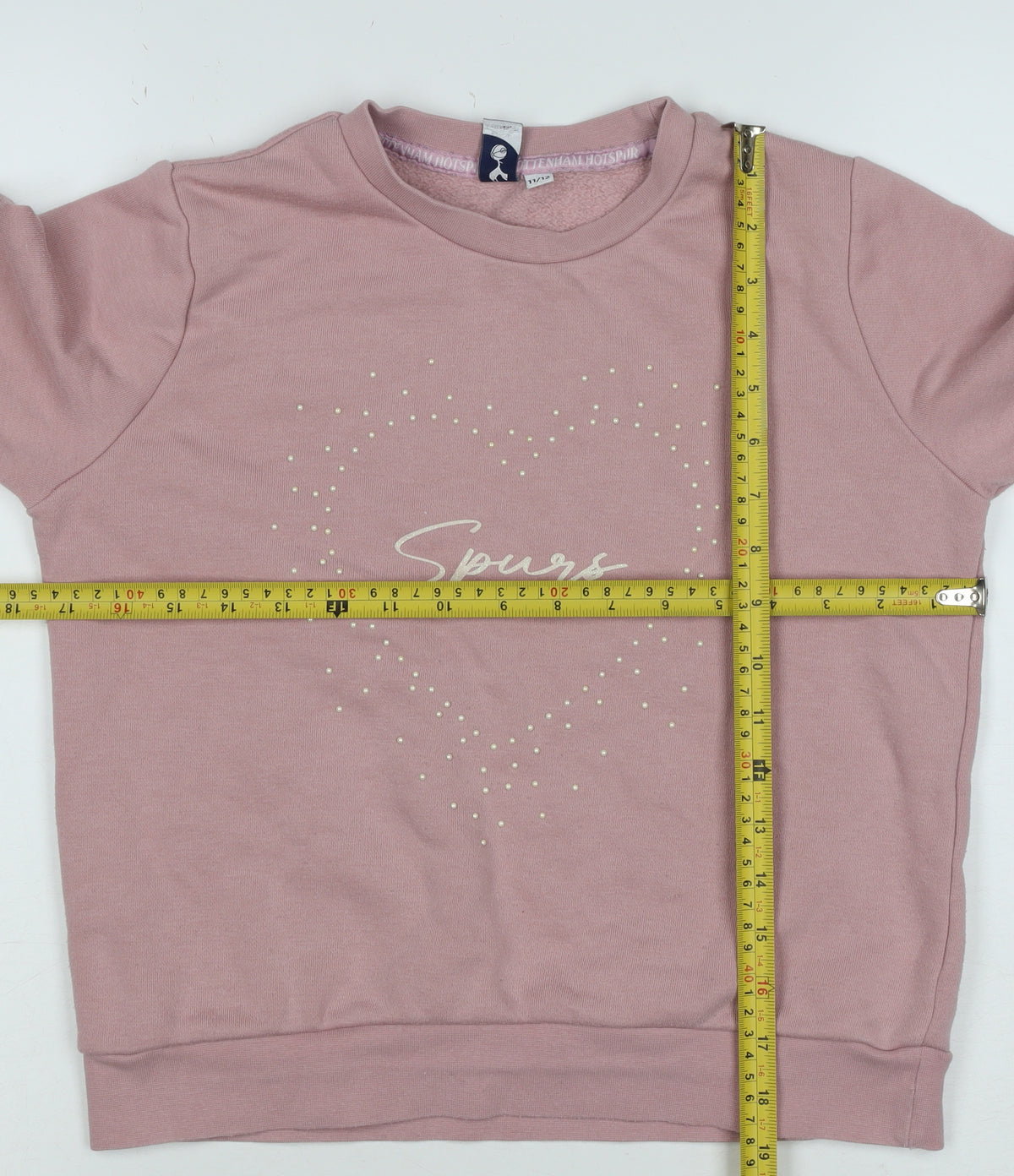 Tottenham Hotspur Girls Pink 11-12 Years Pullover Beaded Sweatshirt