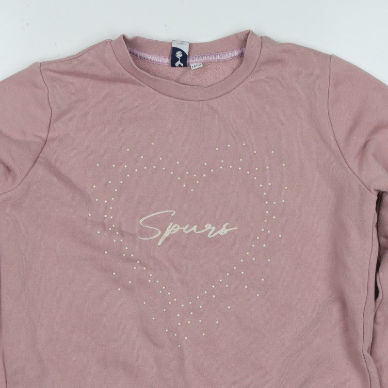 Tottenham Hotspur Girls Pink 11-12 Years Pullover Beaded Sweatshirt