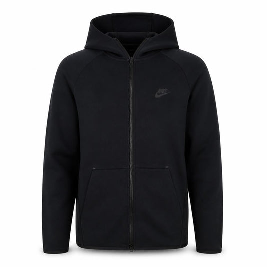 Nike Men’s Black M Full Zip Hooded Fleece Hoodie Logo Pockets