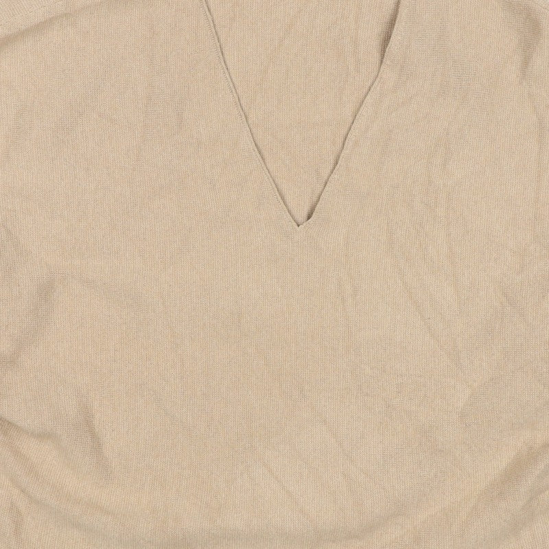 H&M Women Beige Size S 100% Cashmere V-Neck Knit Pullover