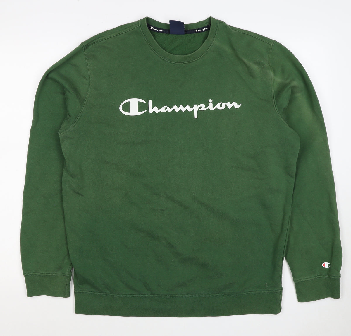Champion Men’s Green XL Logo Crew Neck Pullover Sweatshirt