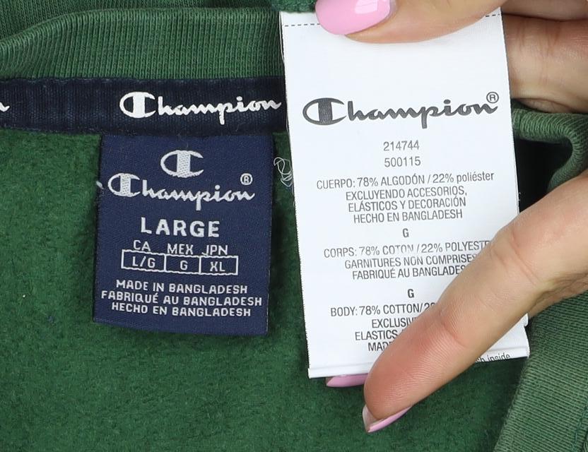 Champion Men’s Green XL Logo Crew Neck Pullover Sweatshirt