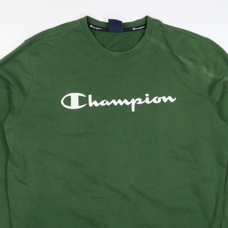 Champion Men’s Green XL Logo Crew Neck Pullover Sweatshirt