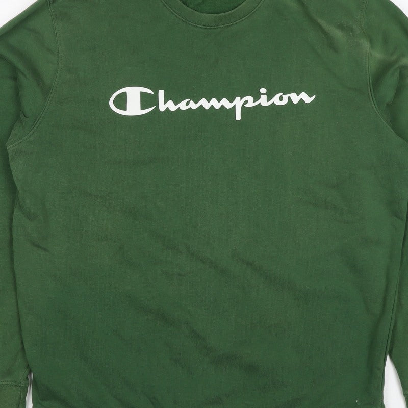 Champion Men’s Green XL Logo Crew Neck Pullover Sweatshirt