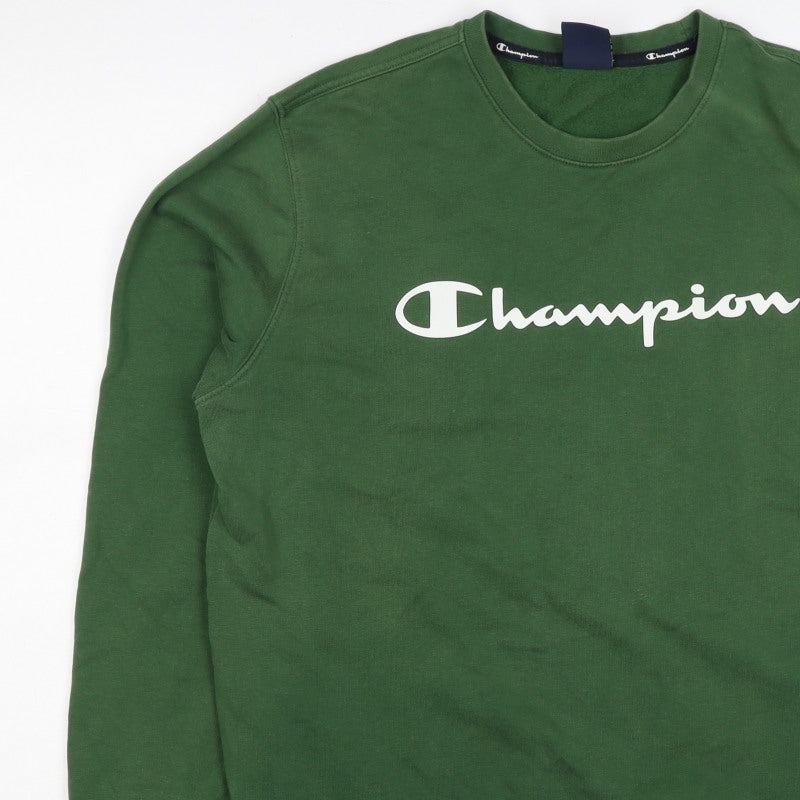 Champion Men’s Green XL Logo Crew Neck Pullover Sweatshirt
