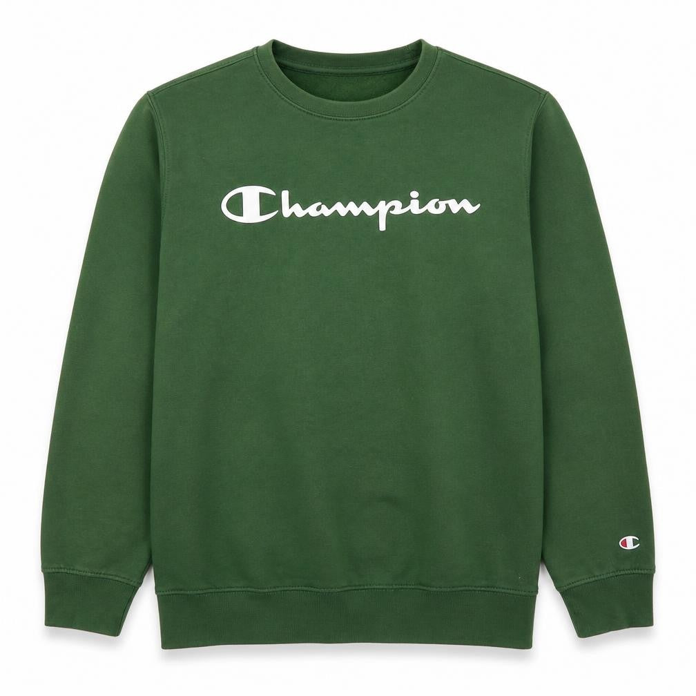 Champion Men’s Green XL Logo Crew Neck Pullover Sweatshirt