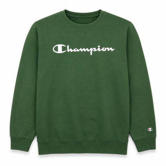 Champion Men’s Green XL Logo Crew Neck Pullover Sweatshirt
