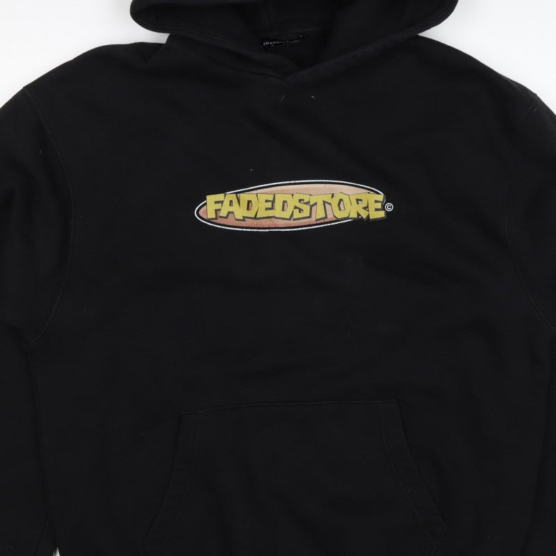 Fadedstore Men’s Black M Pullover Hoodie Logo Graphic Print Pocket