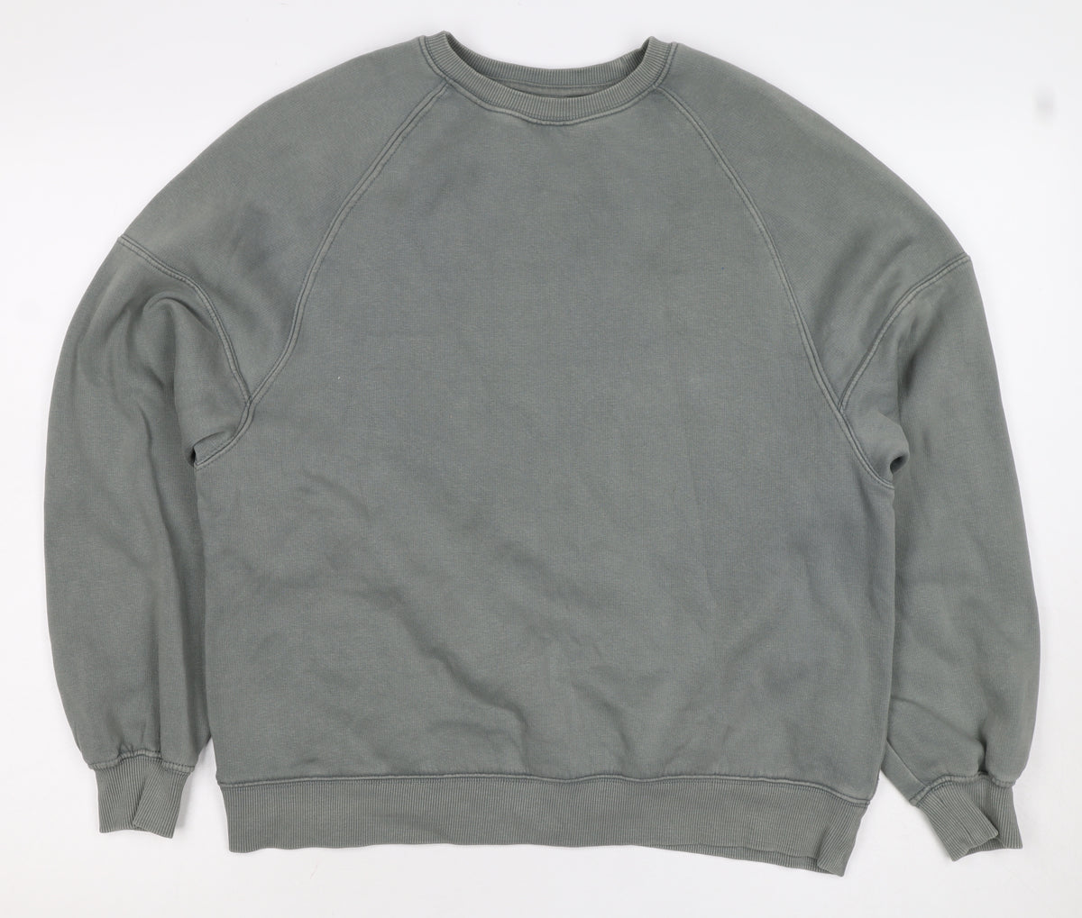 Pull&Bear Women Grey XS Pullover Crew Neck Raglan Sweatshirt