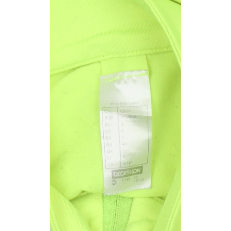 Kalenji Men Yellow S Running 1/4 Zip Reflective Long Sleeve Top