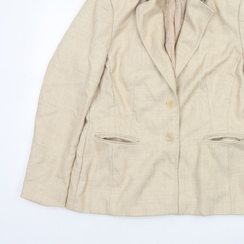 Autonomy Women’s Beige Size 14 Single-Breasted Lined Blazer Jacket