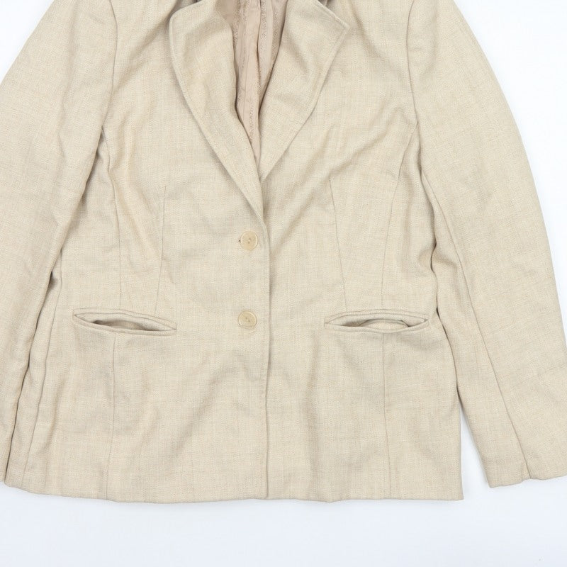 Autonomy Women’s Beige Size 14 Single-Breasted Lined Blazer Jacket