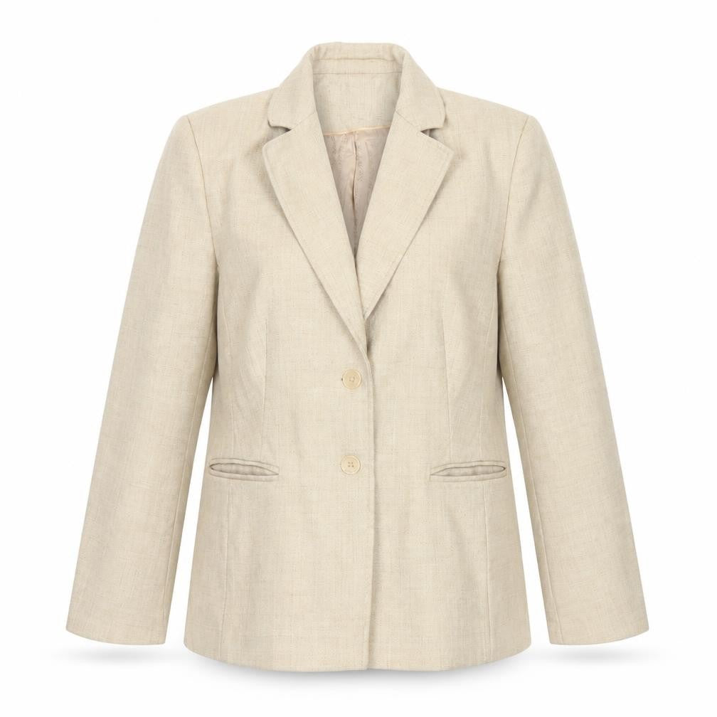 Autonomy Women’s Beige Size 14 Single-Breasted Lined Blazer Jacket