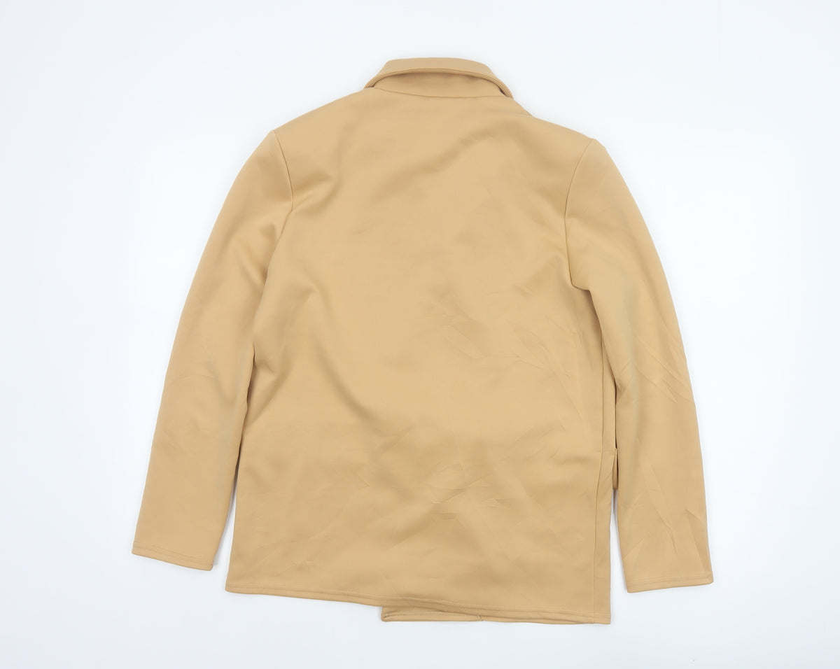 ASOS DESIGN Women’s Beige UK 10 Double-Breasted Stretch Blazer