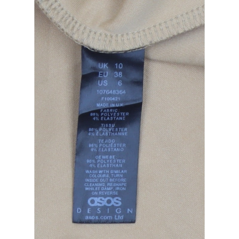 ASOS DESIGN Women’s Beige UK 10 Double-Breasted Stretch Blazer