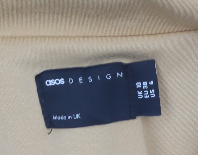 ASOS DESIGN Women’s Beige UK 10 Double-Breasted Stretch Blazer