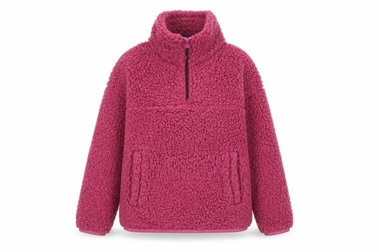 Regatta Girls Pink 7-8 Years Fleece Half Zip Pullover Sweatshirt