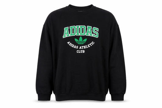 adidas Men’s Black M Athletic Club Graphic Print Crew Sweatshirt