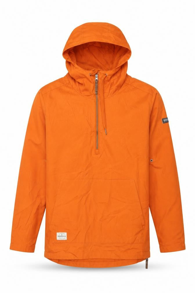 Brakeburn Men’s Orange M Hooded Cotton Anorak 1/4 Zip Jacket