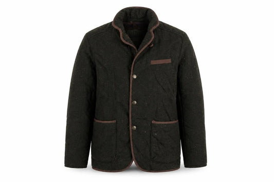 Mantaray Men’s Black Wool Blend Quilted Jacket Size S Casual